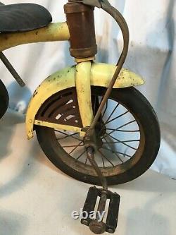 Vintage Yellow Metal Child's Tricycle Bicycle 1940's SCHWINN BIKES