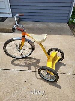 Vintage amf double step junior big front wheel tricycle