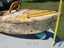 Vintage c. 1960s Murray Pedal Skipper Boat Car 3 Wheels For Restoration Solid