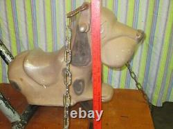 Vintage cast aluminum playground dog swing toy could renovate to spring toy