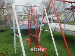 Vintage commercial type playground teeter totter from Illinois drive in, kids or