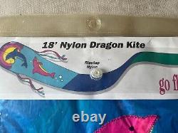 Vintage go fly a kite brand 18 Nylon Dragon Kite 15248 Dolphin Design BRAND NEW