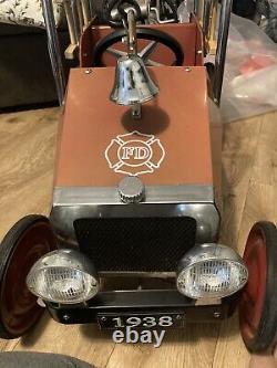 Vintage metal fire truck pedal Car