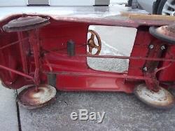 Vintage murray sad face fire truck pedal car