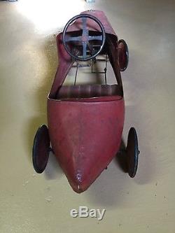 Vintage pedal car boat tail speedster from 1920's or 1930's