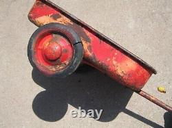 Vintage pedal car tow-behind trailer 1950's. Scarce. Very cool fenders! Unusual