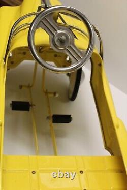 Vintage style custom metal Yellow Pedal Car