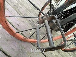 Vintage wood carved horse tricycle