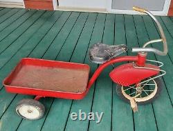 Vntg Rare Original Garton Murray Delivery Cycle Tricycle Trike Wagon Restoration