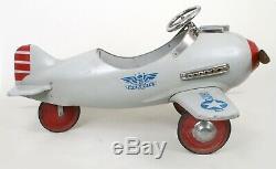 Vtg 1941 Original Murray Army Pursuit Child's Pedal Airplane Car w Turning Prop