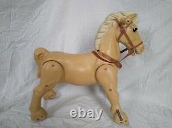 Vtg 1960's Marx Marvel the Mustang Riding Horse on Wheels Real-feel Ride