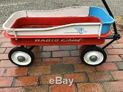 Vtg 1960s Radio Chief Red White & Blue Wagon W / Decalls NICE Collectible