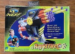 Vtg 2001 Nerf Gun Rapid Fire 20 Hasbro Pump Foam Micro Darts 90s 45610 N-strike