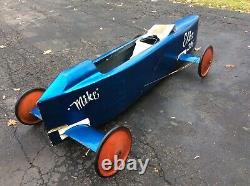 Vtg 60s ELKS CLUB 203 Vintage Soap Box Derby Car Blue Metal Flake Paint