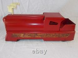 Vtg CANADIAN FLYER Ride-On Locomotive Pressed-Metal Toy with Steerable Front End