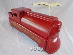 Vtg CANADIAN FLYER Ride-On Locomotive Pressed-Metal Toy with Steerable Front End