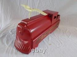 Vtg CANADIAN FLYER Ride-On Locomotive Pressed-Metal Toy with Steerable Front End