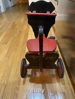 Vtg Dog Ride On Wooden Child's Trike Possibly One Of A Kind Antique /no Shipping