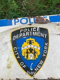 Vtg Full Size Rusty Dipside Nypd Pedal Car To Restore, Great Project Car! Read