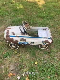 Vtg Full Size Rusty Dipside Nypd Pedal Car To Restore, Great Project Car! Read