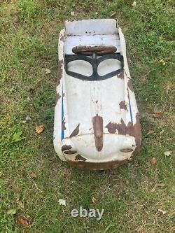 Vtg Full Size Rusty Dipside Nypd Pedal Car To Restore, Great Project Car! Read