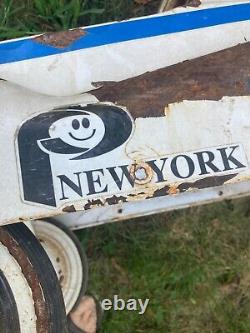 Vtg Full Size Rusty Dipside Nypd Pedal Car To Restore, Great Project Car! Read
