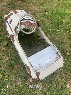 Vtg Full Size Rusty Dipside Nypd Pedal Car To Restore, Great Project Car! Read
