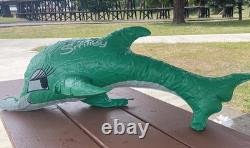 Vtg Inflatable Dolphin Plastic Smiley 1964 Minute Made Co Talks USA READ Pool
