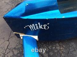 Vtg Late 50s ELKS CLUB 203 Vintage Soap Box Derby Car -Blue Metal Flake Paint