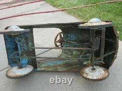 Vtg Murray Champion Metal Blue Pedal Kiddie Car Jet Flow Drive Unrestored 50s