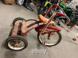 Vtg Murray Tricycle Red Double Step Skirted Fender Streamers Bicycle Kids Surviv