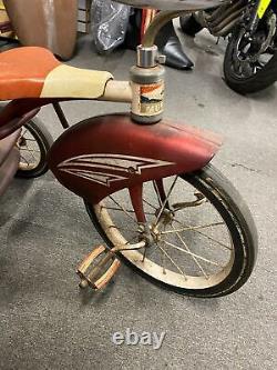 Vtg Murray Tricycle Red Double Step Skirted Fender Streamers Bicycle Kids Surviv