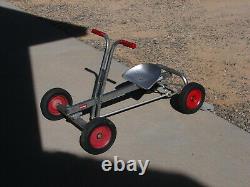 Vtg Only 1 On eBay Push Pull Steel Metal Row Cart Pedal Car Antique Kid Toy Kart