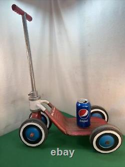 Vtg RARE 50-60's AMF Junior WEE SCOOTER Red Riding Skate Child's Wagon Toy