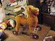 Vtg. RARE Expert Toy C0. Ride-on Horse Plush Wooden Steering Metal Frame USA N. Y