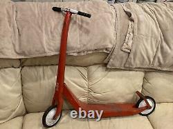 Vtg Retro 1950s/60s Radio Flyer Red Pressed Steeler Push Scooter with Kick Stand