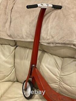 Vtg Retro 1950s/60s Radio Flyer Red Pressed Steeler Push Scooter with Kick Stand