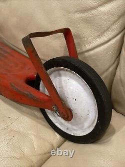 Vtg Retro 1950s/60s Radio Flyer Red Pressed Steeler Push Scooter with Kick Stand