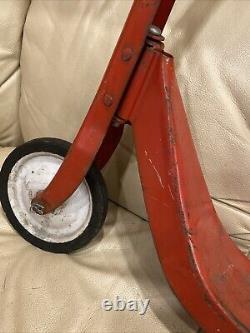 Vtg Retro 1950s/60s Radio Flyer Red Pressed Steeler Push Scooter with Kick Stand