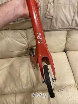 Vtg Retro 1950s/60s Radio Flyer Red Pressed Steeler Push Scooter with Kick Stand