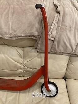 Vtg Retro 1950s/60s Radio Flyer Red Pressed Steeler Push Scooter with Kick Stand