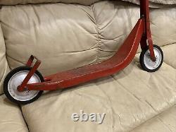 Vtg Retro 1950s/60s Radio Flyer Red Pressed Steeler Push Scooter with Kick Stand