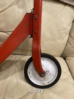 Vtg Retro 1950s/60s Radio Flyer Red Pressed Steeler Push Scooter with Kick Stand