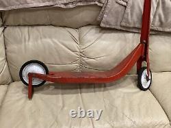 Vtg Retro 1950s/60s Radio Flyer Red Pressed Steeler Push Scooter with Kick Stand