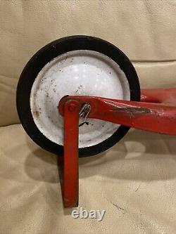 Vtg Retro 1950s/60s Radio Flyer Red Pressed Steeler Push Scooter with Kick Stand