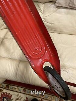 Vtg Retro 1950s/60s Radio Flyer Red Pressed Steeler Push Scooter with Kick Stand